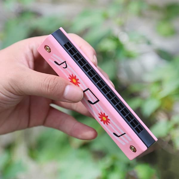 12 Random Styles Kids Harmonica, Double Row 16 Holes Lightweight Cartoon Harmonica, Musical Instrument Toy for Beginners