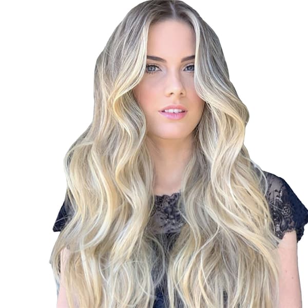 Long Curly Wig Heat Resistant Adjustable Strap Breathable Natural Looking Gradient Blonde Synthetic Wig