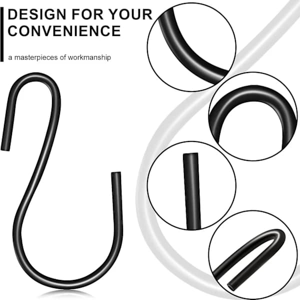 120 pcs 1-inch mini S-shaped hooks, S-shaped hooks, small S-shaped hooks, metal mini decorative hooks, for crafts (black) Black