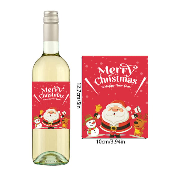 96 julevinsetiketter (4 stiler), vinetiketter,