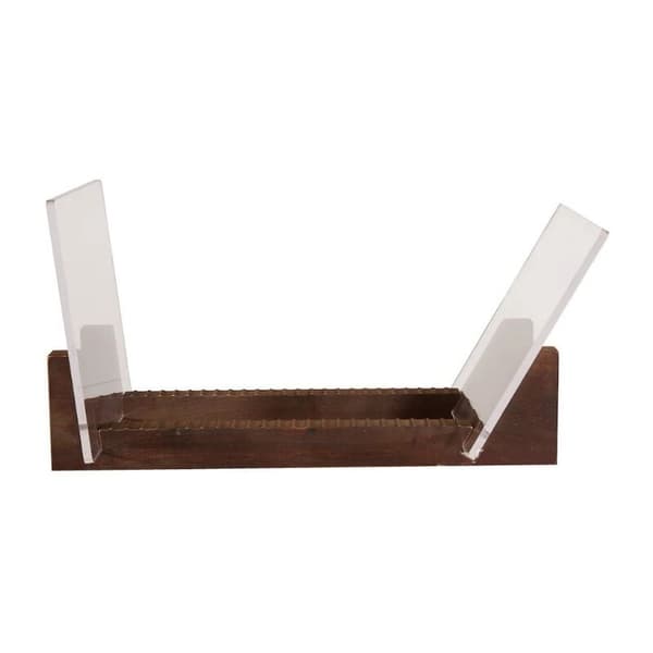 Large Capacity Vinyl Record Storage Rack with Clear Acrylic Ends Modern Solid Wood LP Album Desktop Stand Dark Khaki