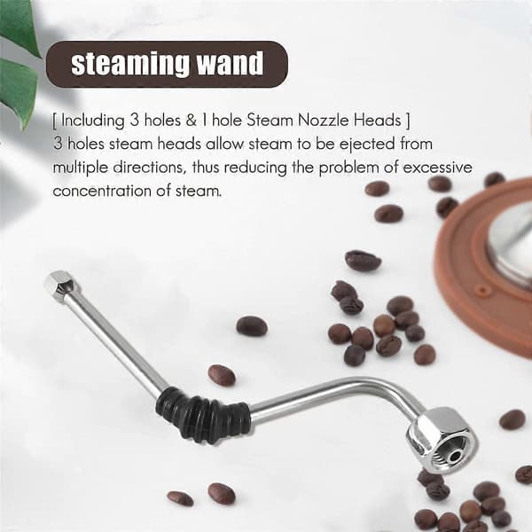 Steam Pipe for Delonghi EC680/EC685, Rancilio Coffee Machine, Upgrade with Extra 3-Hole Tip Silver Silver