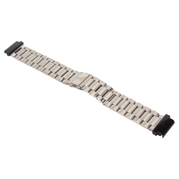 Urremserstatning Rustfrit Stål Dobbeltspænde 24mm til Garmin Fenix 7S 6S 5S Sølv