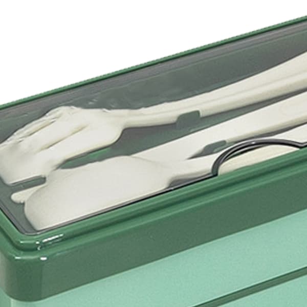 Green Bento Box Adult Lunch Box 3 Layer Stackable Lunch Container with 4 Compartments for Work School Picnic-FA-