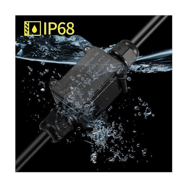 Ip68 Waterproof Terminal Block, 3-Way Outdoor Electrical Connections, Cable Pa9, External Sleeve Protection