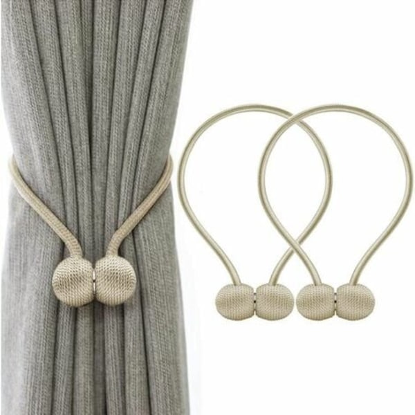 Gardinsnor Magnetisk Gardinsnor Magnetiske Flettet Gardinsnor Spænde (Beige)