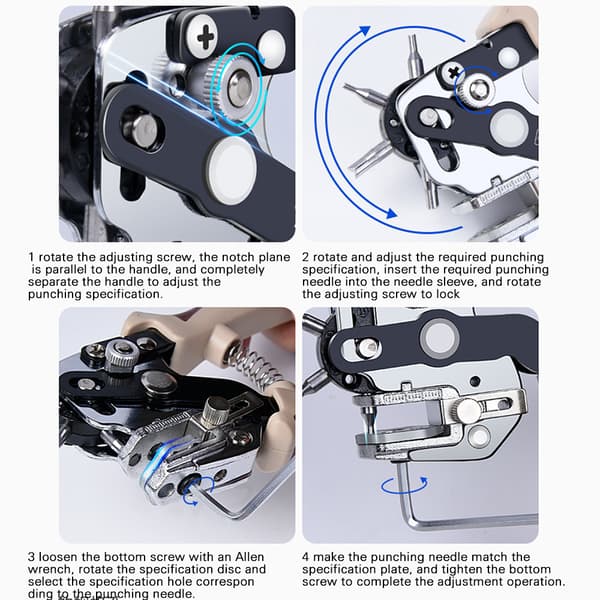 Leather Hole Punch Tool Mechanical Double Lever Principle for Belt Saddle 3.8cm 3.8cm