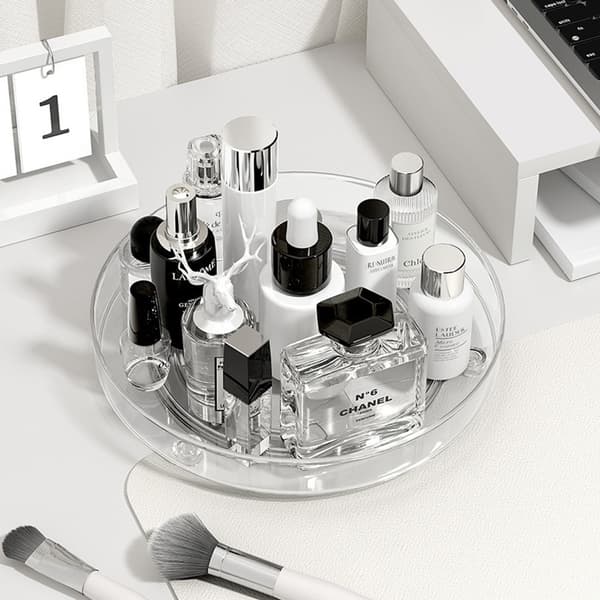 360° Rotating Spice Rack - Kitchen Storage Rack - No Drilling Required Kitchen Storage Rack - Cosmetic Storage Rack - Transparent-FX-