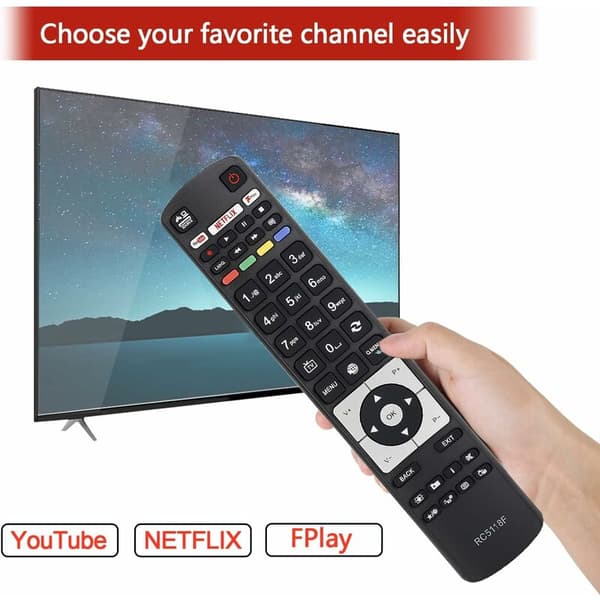 RC5118 Erstatningsfjernkontroll for Hitachi Smart TV med NETFL