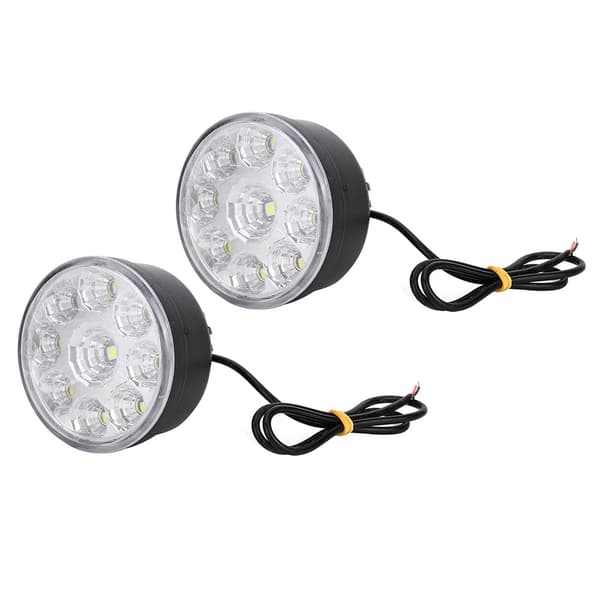 5050 9LED Runde Tåkelys Kjørelys DRL Universal for Bil