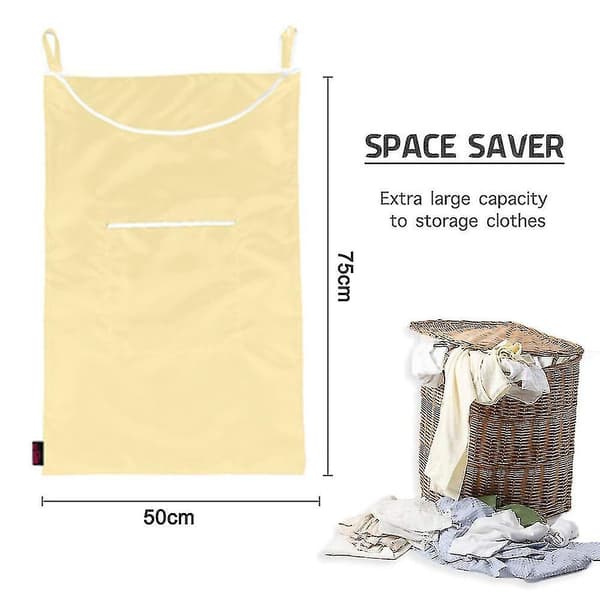 Durable Hanging Laundry Bag Over The Door-4 (Khaki)