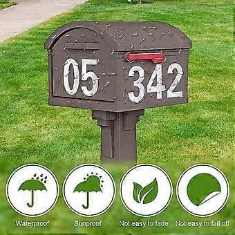 Reflective Mailbox Number Decal Elegant Style Waterproof Number Decal Sticker for Home Decor (4 Inch White)