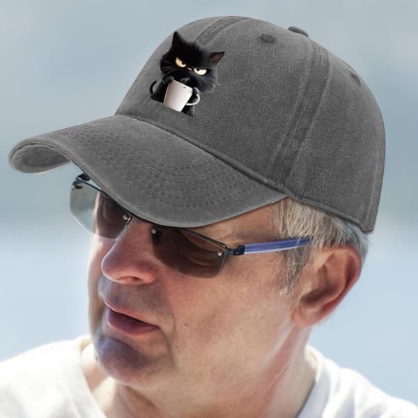 sport cap med tegneserie dyreprint grå - Grau