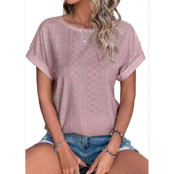 Dame Kortarmet Topper Rosa XXL