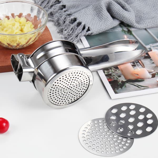 Premium Spaetzle / Kartoffelpresser i rustfrit stål med 3 sigteindsatser