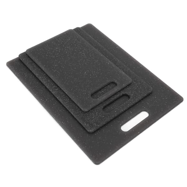 3-piece Cutting Board Set Imitation Marble Pattern Double-Sided Cutting Board Kitchen Accessories (Black)