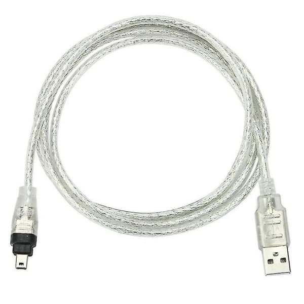 USB hann til Firewire IEEE 1394 4-pinners Ilink adapterkabel 1394-kabel for Sony hvit