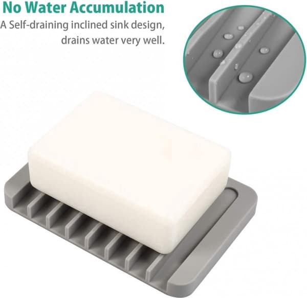 2x Soap Dish - Silicone Soap Dish - Hand Soap - Soap Holder with Drain - Bathroom Accessories - Soap Holder - Soap Mat - Soap Rack - Soap Box - Shower