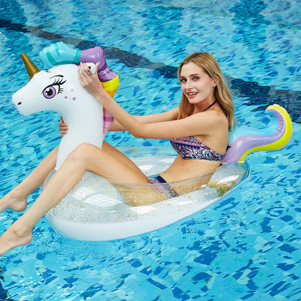 Oppustelig Enhjørning Pool Flash Badedyr (150*85*85cm), Badering