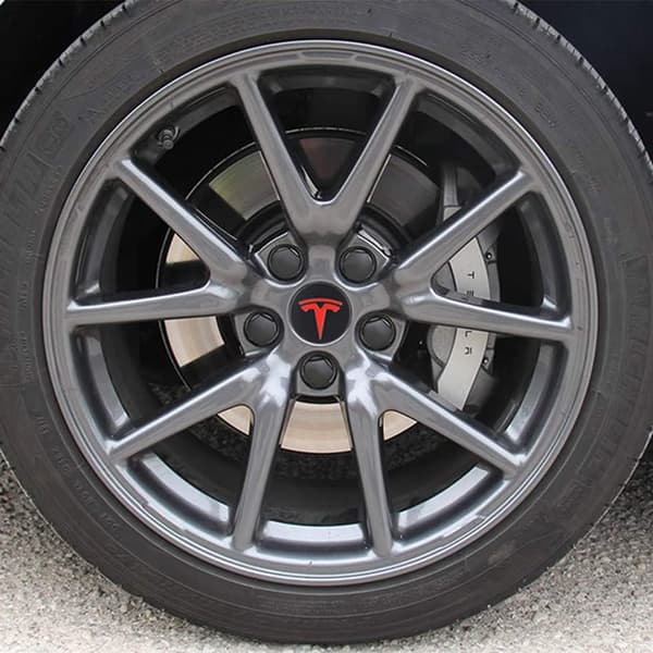 Pyörännavan suojukset (4 kpl) KAVANIC Tesla Model Y Model 3 -muutossuojukseen (musta/mattamusta) Red Kit