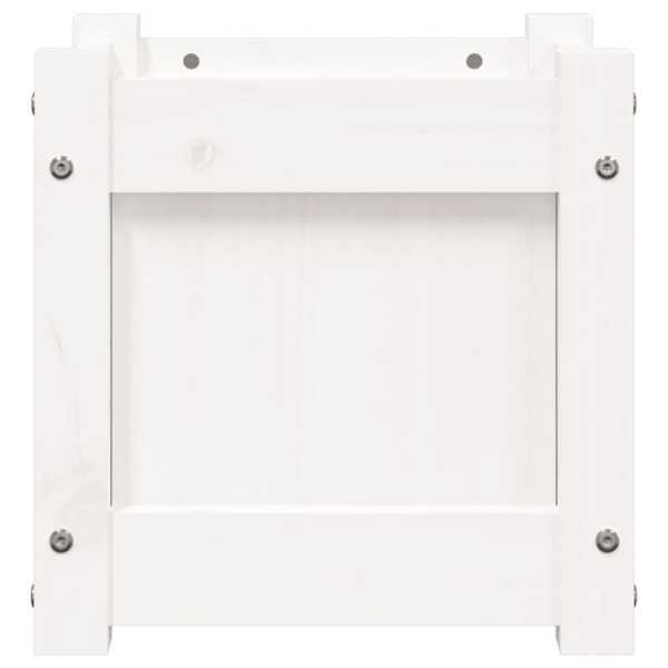 Plant box white 31x31x31 cm solid pine