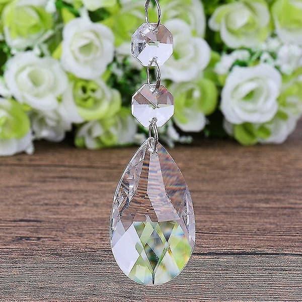(24 stykker) 38 mm dråpeformet krystallkrone krystallglass lysekrone prisme solfanger