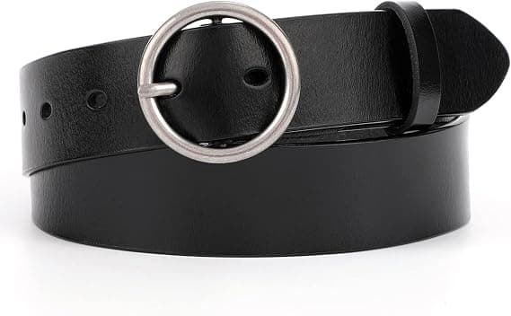 Dame Casual Kjole Bælte Mode Læderbælte med O-Ring Spænde