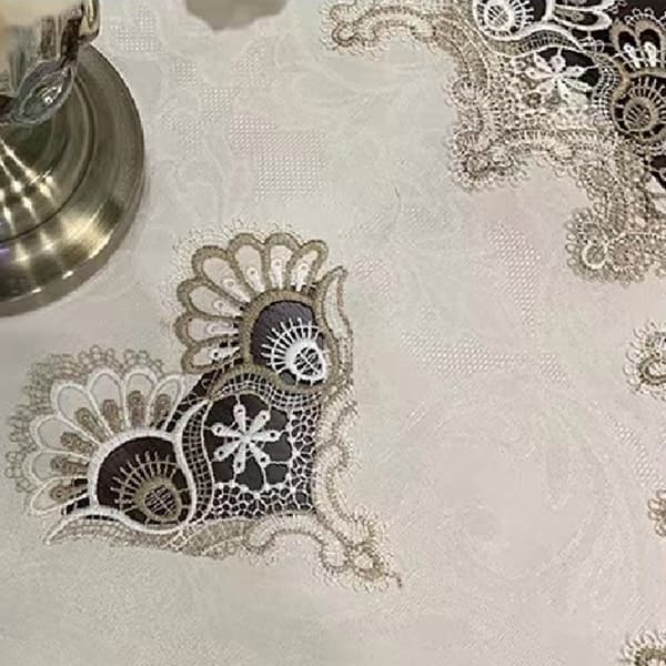 Soffbordsduk för vardagsrummets mittbord Broderad spetsduk Hem Matsals soffbordsöverdrag Mittpunkt Vit