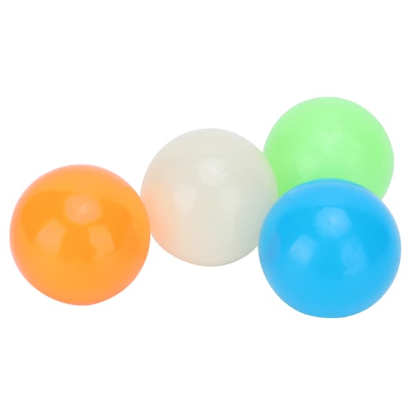 4 stk. Sticky Wall Ball Stress Relief Legetøj Dekompression Lysende Stick Ball Legetøjssæt 4 Farver 65mm