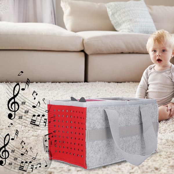 Portable Storage Bag Extra Space Felt Fabric Case for Toniebox Player Starter Set RedRed
