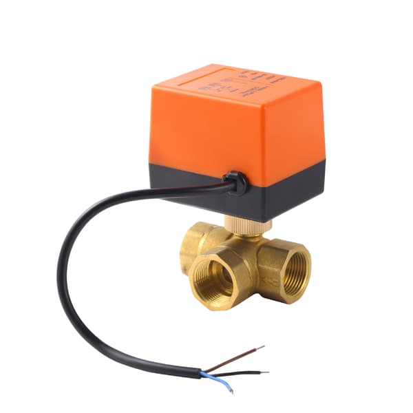 3-tie moottoroitu venttiili moottoroitu magneettiventtiili DN25 AC 220V messinki