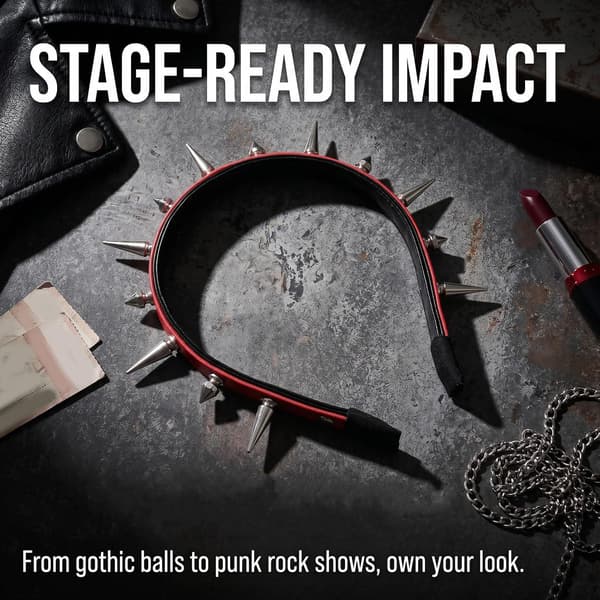 Punk Naglebånd med pigger, bred gotisk design