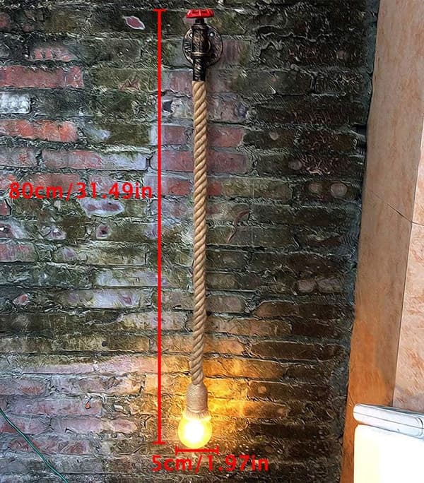 Creative Wall Lamp Retro Iron Pipe Large Rope Wall Lamp