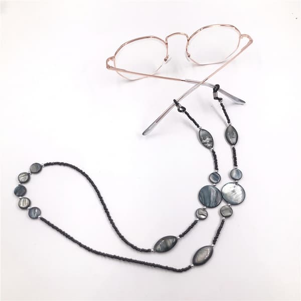 2 Pieces Beaded Eyeglass Chains, Adjustable Non-Slip Glasses Holders