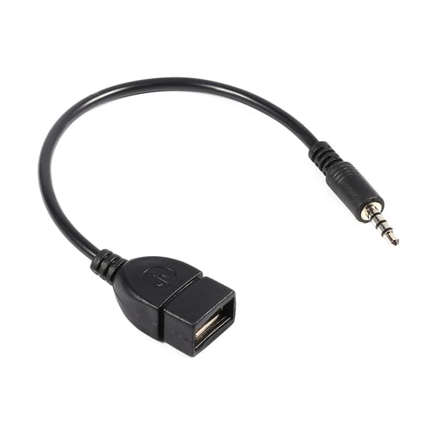 Konverteradapterkabel 3,5 mm han Audio AUX-stik til USB 2.0 Type A hun OTG