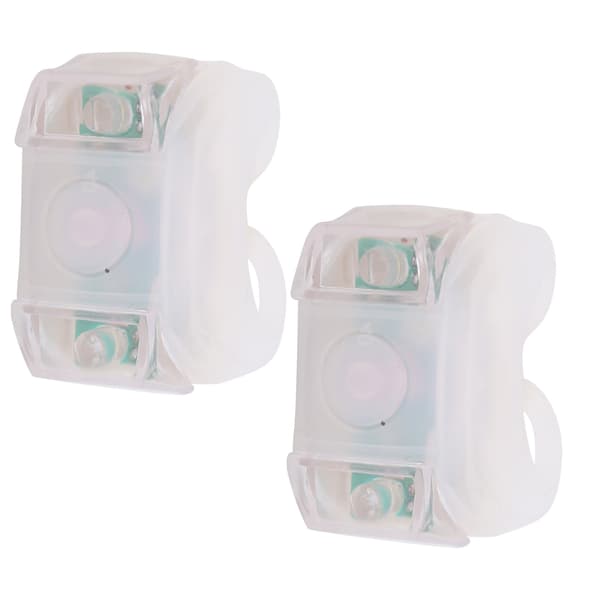 2 Pieces Bicycle LED Light Front Rear Bike Warning Light Waterproof 3 Lighting Modes White