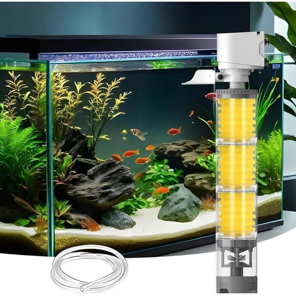 Akvariefilter, cirkulations- og vandrensningssystem - Stille og justerbart luftrensningsfilter