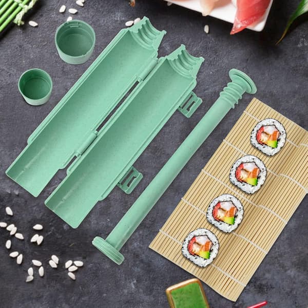 Sushi Maker Kit, Sushi Maker Roller, Sushi Bazooka, Sushi Maker, Sushi Maker, Sushi Molds for Beginners, with Bamboo Mat and Cloth, Kitchen Accessories