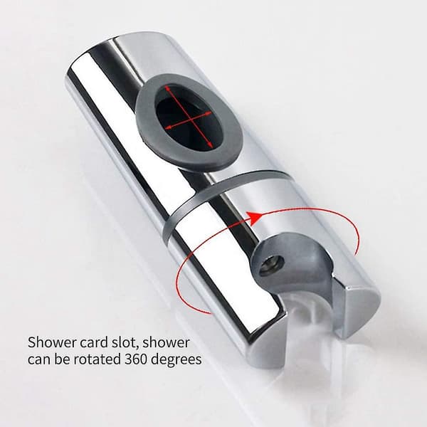 Krom ABS Dusjhodeholder Dusjholder Clip-On Dusjstang Hånddusjholder 360° Rotasjon For Baderom Oval