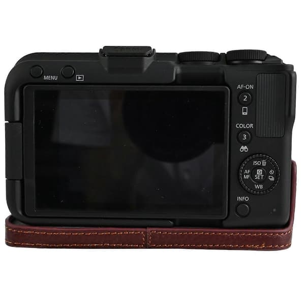 Genuine Leather Camera Bag with Shoulder Strap for Canon EOS R50 V
