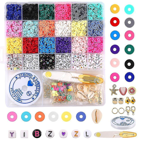 4105 Pcs Clay Beads Clay Spacer Beads String Alphabet Beads For Jewellery