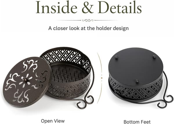 Two-pack mosquito coils with handle, portable retro-style incense burners, suitable for both indoor and outdoor use