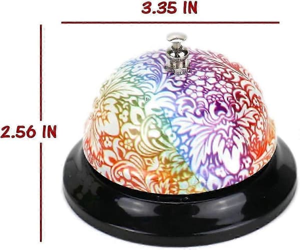 Floral Steel Table Clock for Tea and Dinner - Reception Hotel Bell - Ringing
