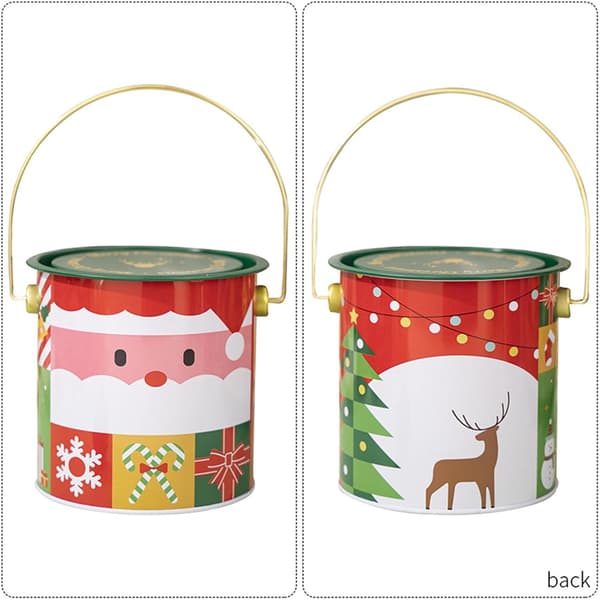 Christmas Gift Boxes, Christmas Candy Containers, Round Cookie Tins, Small Christmas Tin Box - Decorative Christmas Candy Bowl, Empty Tin Cans, Jar