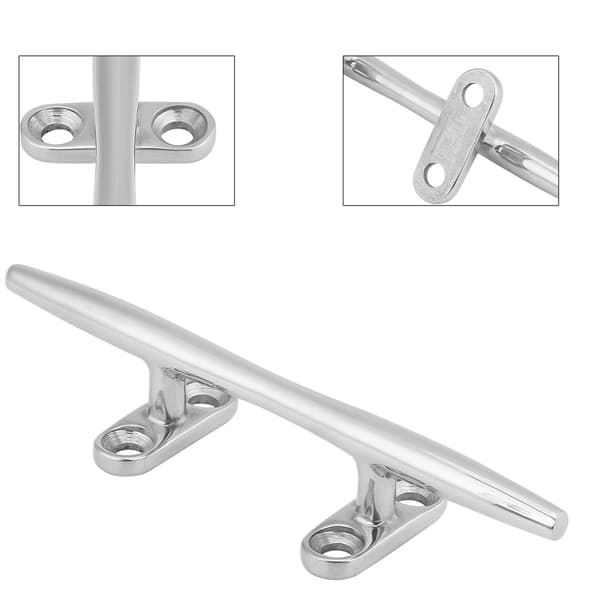 6\" Stainless Steel Marine Boat Dock Deck Rope Cleat Hollow Base Bollard