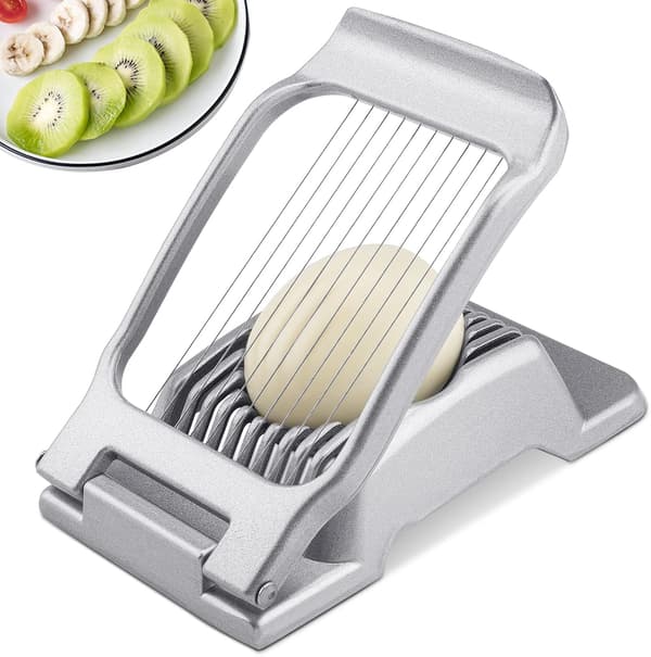 Upgraded Egg Slicer, Egg Slicer for Hard Boiled Eggs, Egg Strawberry Mushroom Soft Fruit, Dishwasher Safe and Easy to Clean