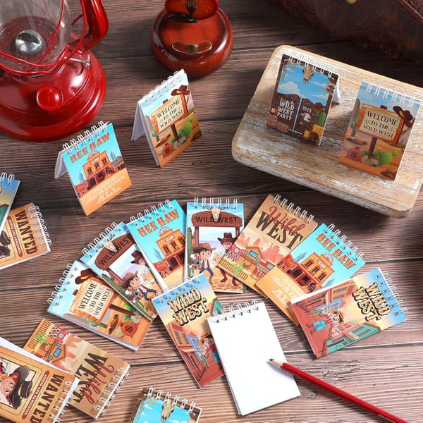 24 stk. Western Cowboy Mini Notesbøger i Bulk Wild West Små Notesblokke -
