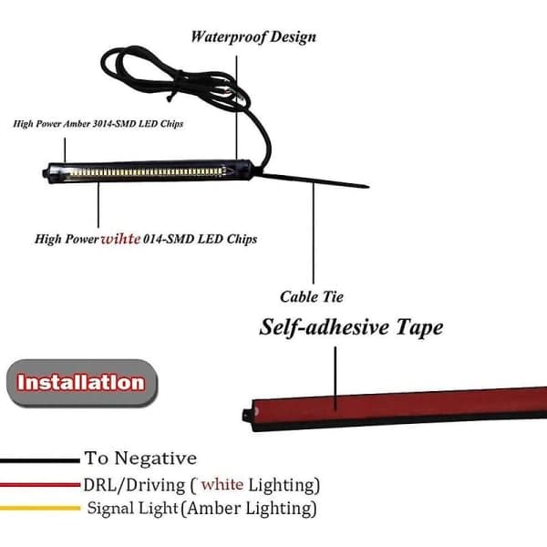 IC Motorcykel LED Gaffel Blinklys DRL Advarselslys