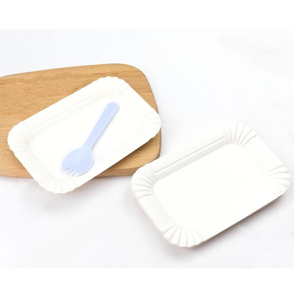 30-pack vita kartongbrickor - Serveringsbrickor för bakverk/äggmuffins/måltidspaket