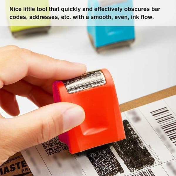 3-piece Identity Protection Roller, Refillable Self-Inking Anti-Theft Stamp Confidential Roller Stamp for Personal Messages